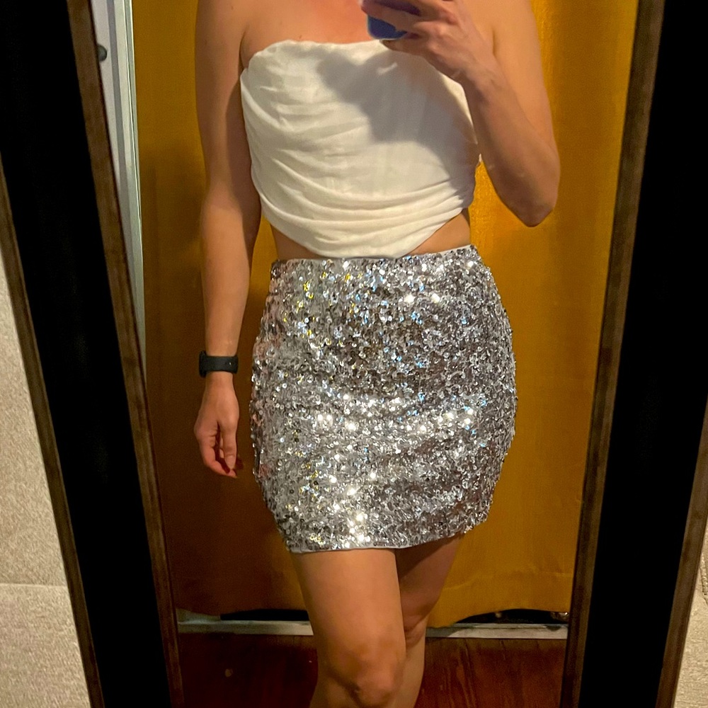 Sparkey sequin sliver mini skirt